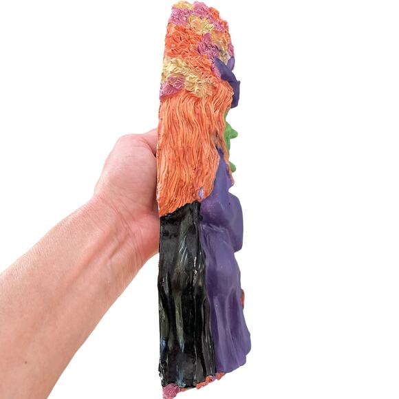 Vintage Halloween Wreath Witch Ghost Pumpkin Cauldron Door Decor Plaster Resin - Picture 6 of 10